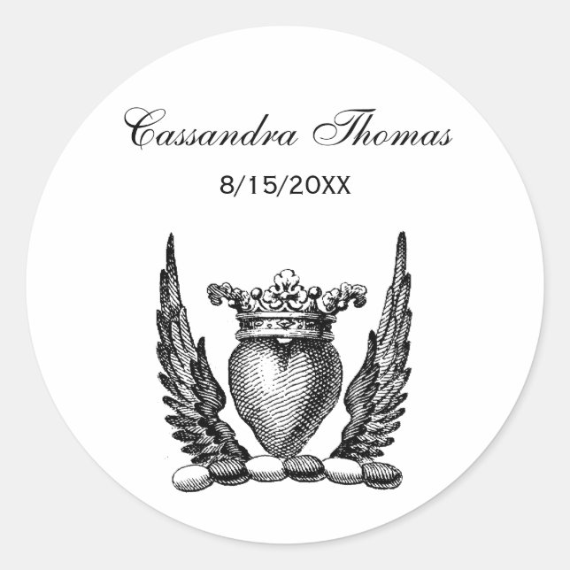 Adesivo Coração Heráldico com Casaco de Asas de Armamento (Frente)