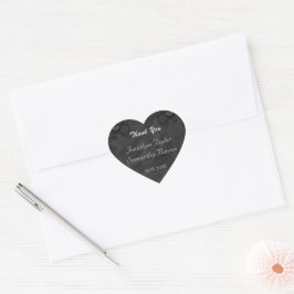 Adesivo Coração Hibiscus Black Floral Heart Stickers