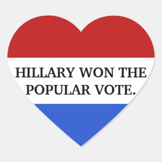 Adesivo Coração Hillary ganhou o voto popular