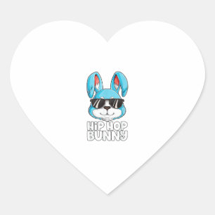 Adesivo Coração Hip Hop Bunny Páscoa Boys Raparigas Miúdas Homens