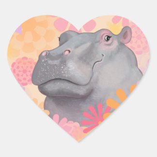 Adesivo Coração Hippo Love Sticker