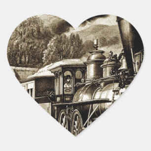 Adesivo Coração História da locomotiva com motor a vapor