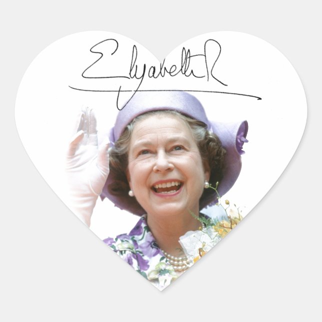 Adesivo Coração HM Queen Elizabeth II (Frente)