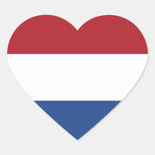Adesivo Coração Holanda/Holanda/Hollander Heart Flag (Frente)