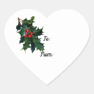 Adesivo Coração Holly With Berries Heart Sticker