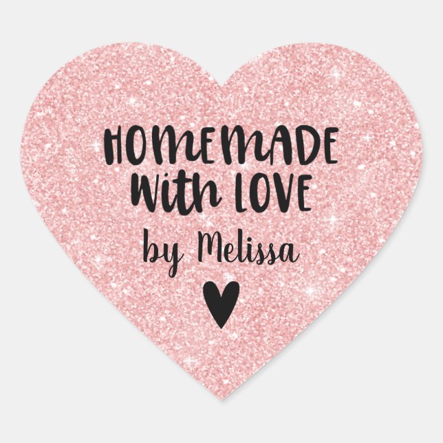 Adesivo Coração Homemade Com Largura Rosa De Amor (Frente)