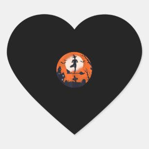Adesivo Coração Homens de bruxa de bruxa do Halloween