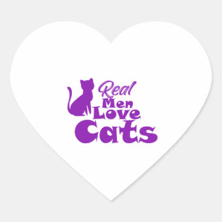 Adesivo Coração Homens de Verdade Amam Gatos – Presentes para Home