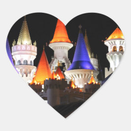 Adesivo Coração Hotel Castle Las Vegas Jogando Vegas Colorida