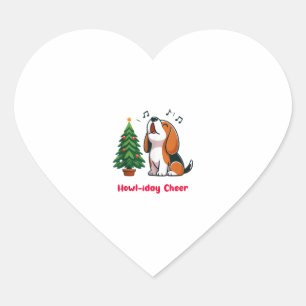 Adesivo Coração Howl-Friday Cheer Beagle Com Desenho De Árvore De