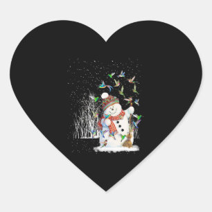 Adesivo Coração Hummingbird Snowman Feliz Natal