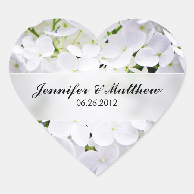 Adesivo Coração Hydrangea Heart Weding Sticker (Frente)