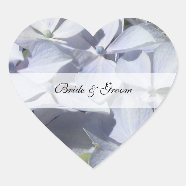 Adesivo Coração Hydrangea Wedings Stickers (Frente)