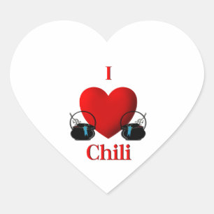 Adesivo Coração I Heart Chili