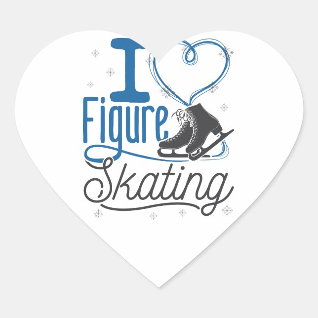 Adesivo Coração I Heart Figure Skating (Frente)