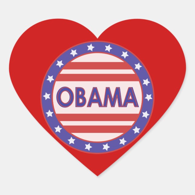 Adesivo Coração I Heart OBAMA (Frente)