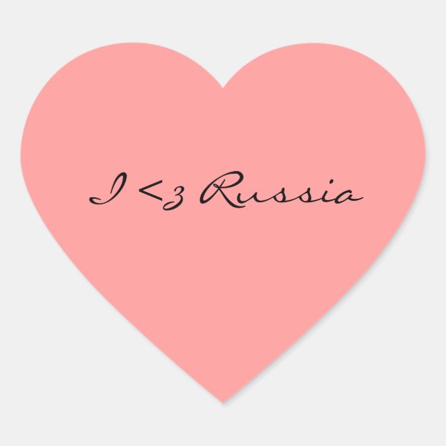Adesivo Coração I Heart Russia Sticker (Frente)
