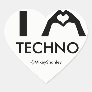 Adesivo Coração I HEART Techno Sticker