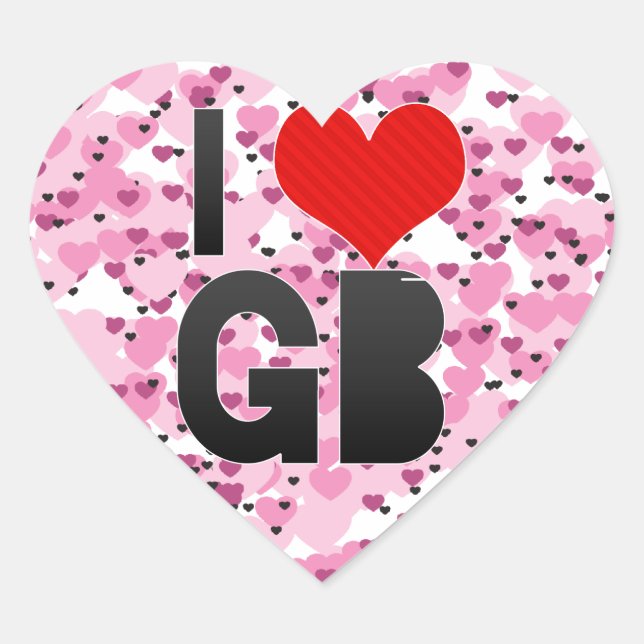 Adesivo Coração I Love GB (Frente)
