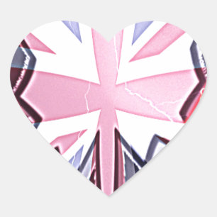 Adesivo Coração "I Love UK" Art Impressão