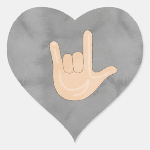 Adesivo Coração I Love You (ILY) ASL Sticker