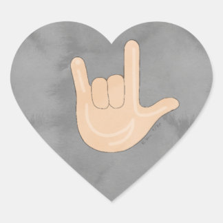 Adesivo Coração I Love You (ILY) ASL Sticker