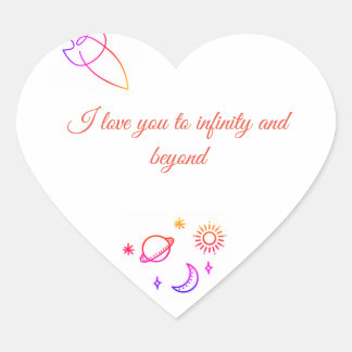 Adesivo Coração I love you to infinity and beyond