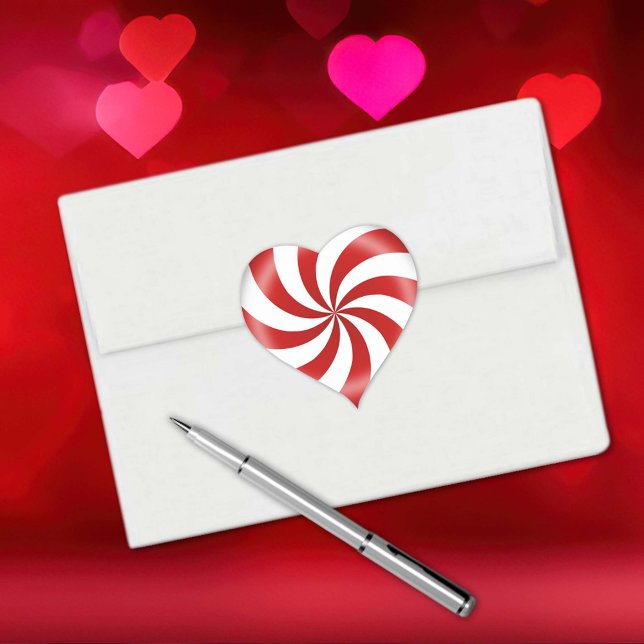 Adesivo Coração I Peppermint Candy Sticker (Send a sweet message with a peppermint candy sticker. Don't forget Valentines Day!)