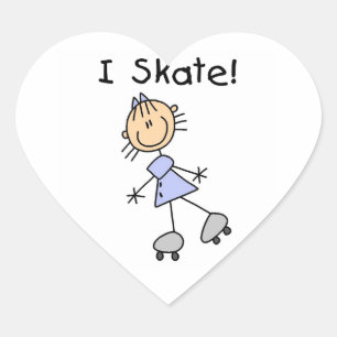 Adesivo Coração I Skate Girl Roller Skater