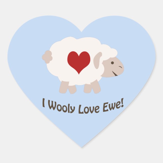 Adesivo Coração I Wooly Love Ewe (Frente)