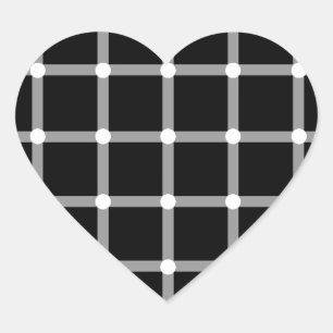 Adesivo Coração Ilusão óptica preto e branco legal moderna
