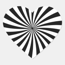 Adesivo Coração Ilusões Ópticas Cabeça Branca Preta