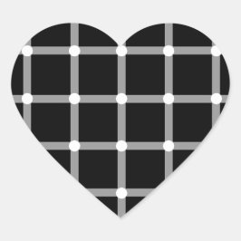 Adesivo Coração Ilusões Ópticas Modernas, Legal, a Preto e Branco