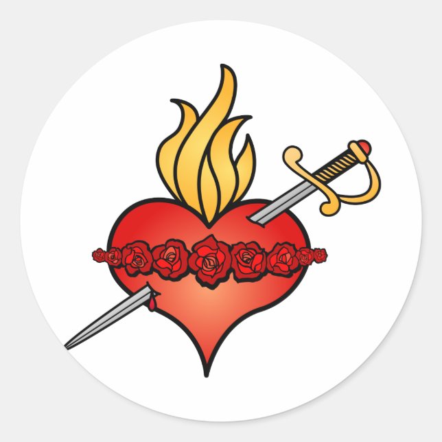 Adesivo Coração imaculado do ícone de Mary (Frente)