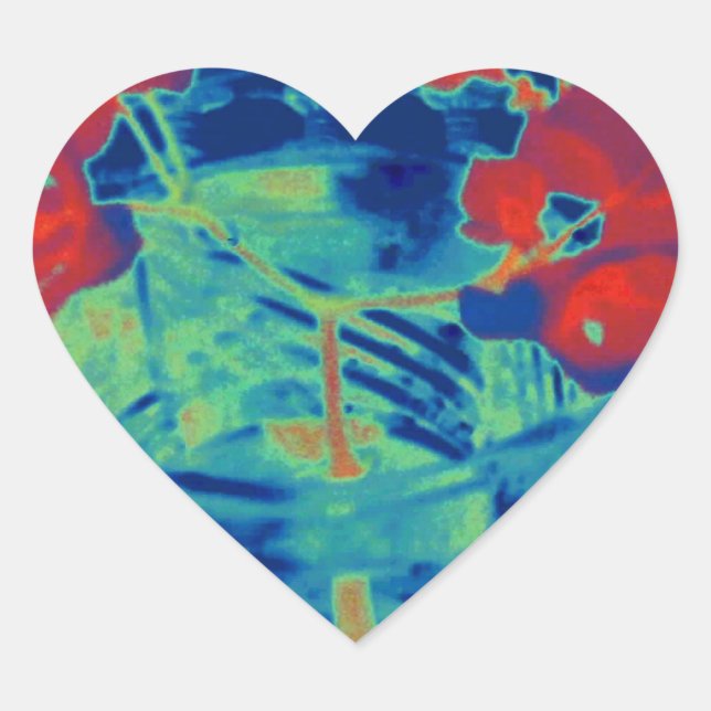 Adesivo Coração imagem de bougainville (Frente)