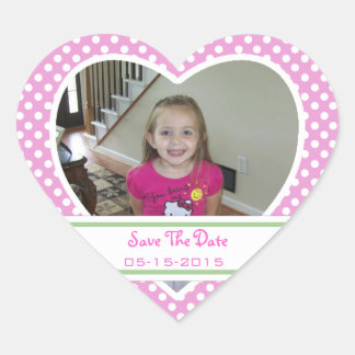 Adesivo Coração Imagem: Polka-dot Heart: Save The Date Stickers