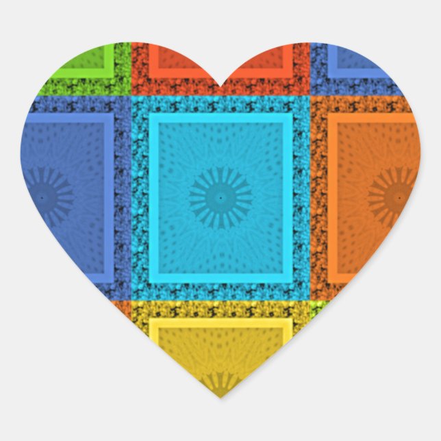 Adesivo Coração Impressão de Arranjo Rivante Verificado (Frente)