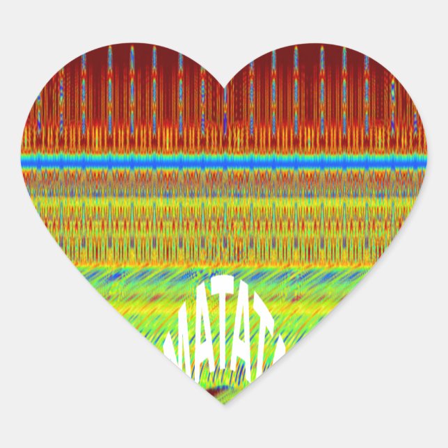 Adesivo Coração Impressão de Arte Geométrica Colorida (Frente)