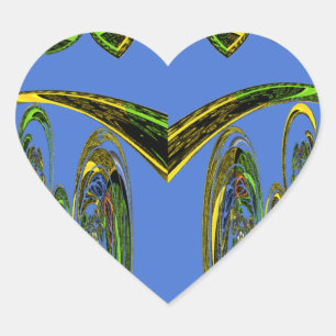 Adesivo Coração Impressão de Arte Iridescente com Design Abstrato
