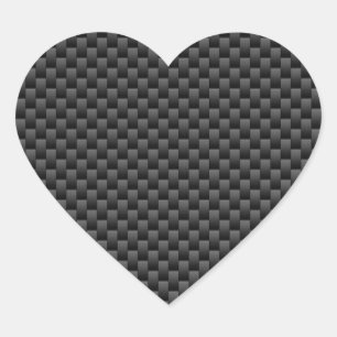 Adesivo Coração Impressão de Estilo de Fibra de Carbono Elegante