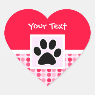 Adesivo Coração Impressão de Pata de Corte