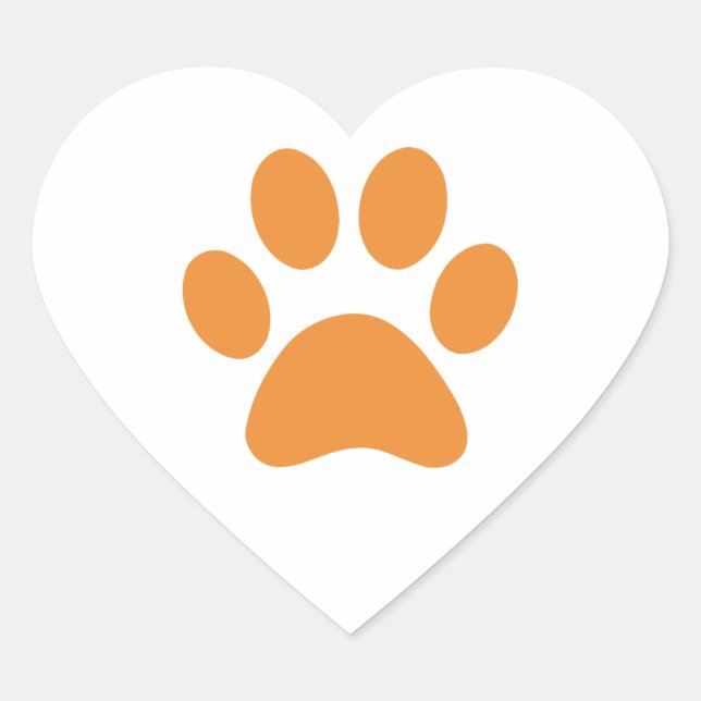 Adesivo Coração Impressão de Paw (Frente)