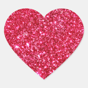 Adesivo Coração impressão de pequenas sequências de cinzas de fúcs