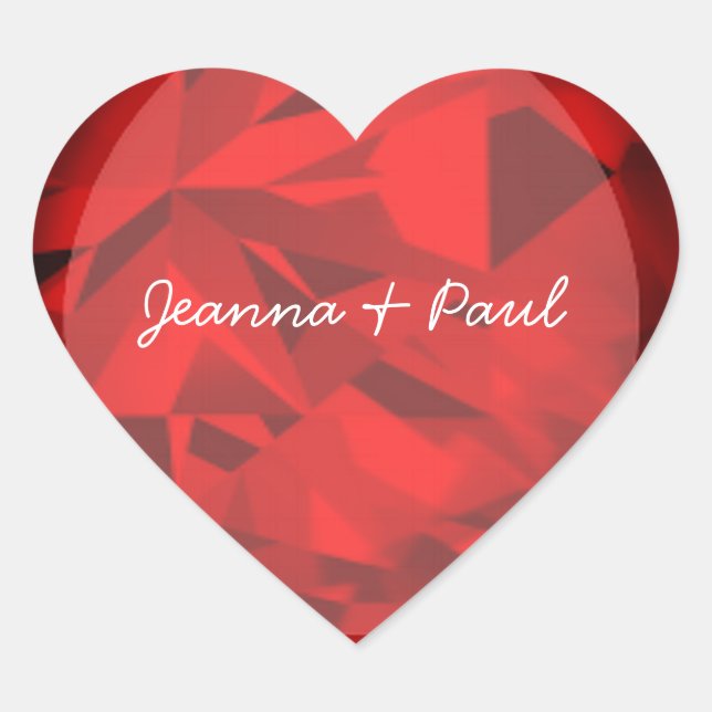 Adesivo Coração Impressão do Coração Ruby (Frente)