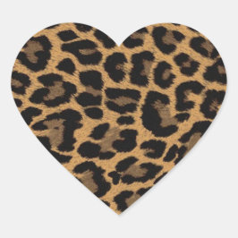 Adesivo Coração impressão do leopardo do falso