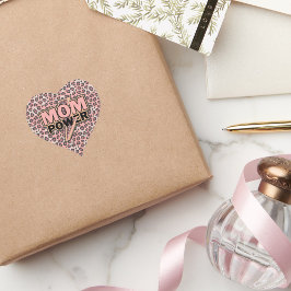 Adesivo Coração Impressão do Leopardo Rosa de Energia da Mãe