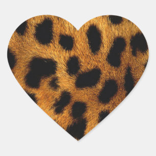 Adesivo Coração impressão feminino do leopardo da chita animal