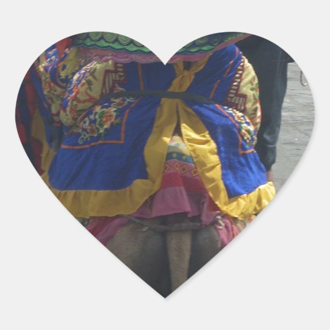 Adesivo Coração Impressão/Gráfico Whimsical Camel Art (Frente)