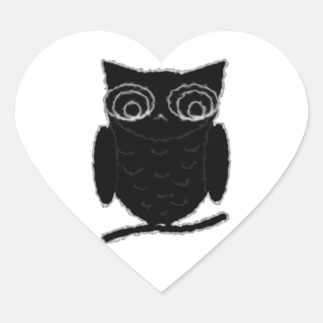 Adesivo Coração Inkblot Owl (Frente)