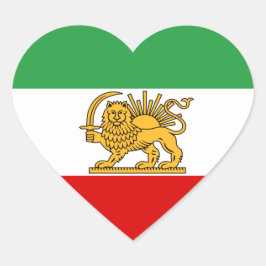 Adesivo Coração Iran Heart, bandeira persa com leão, xá do Irã